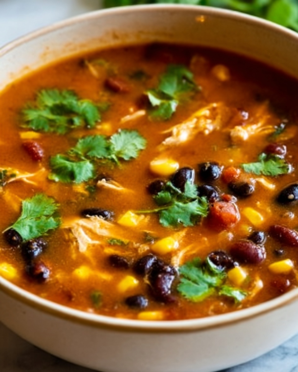 Southwest Black Bean Chicken Tortilla Soup Recipe - Recipe Image