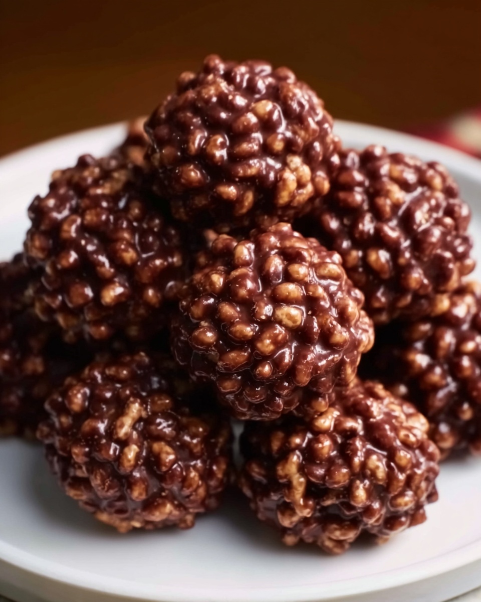 Christmas Chocolate Rice Krispie Balls Recipe - Recipe Image