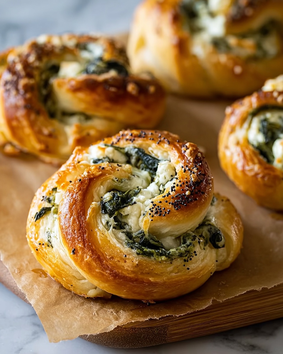 Spinach and Cheese Stuffed Twists Recipe - Recipe Image