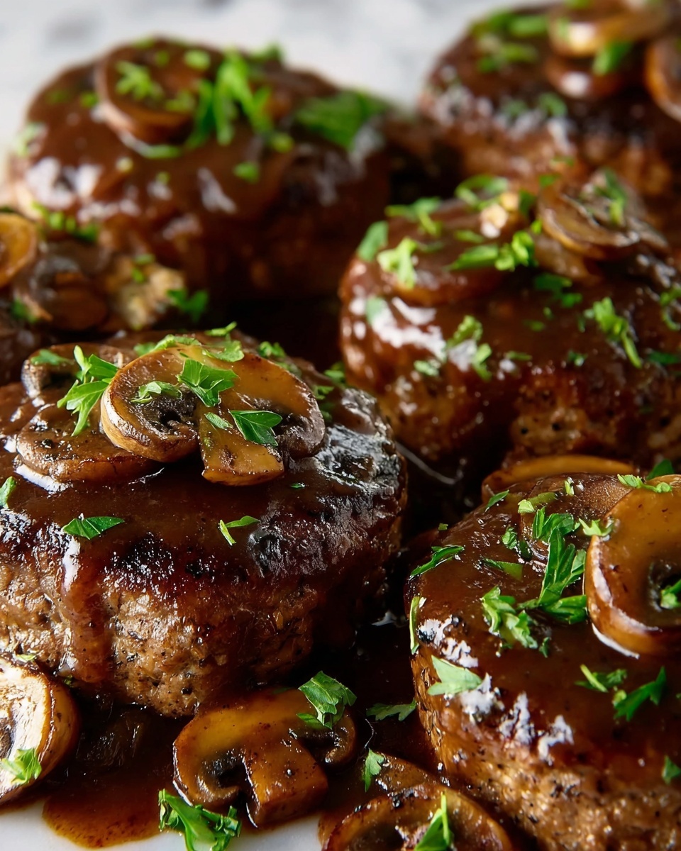 Bobby Flay’s Salisbury Steak Recipe with Mushroom Gravy Recipe - Recipe Image