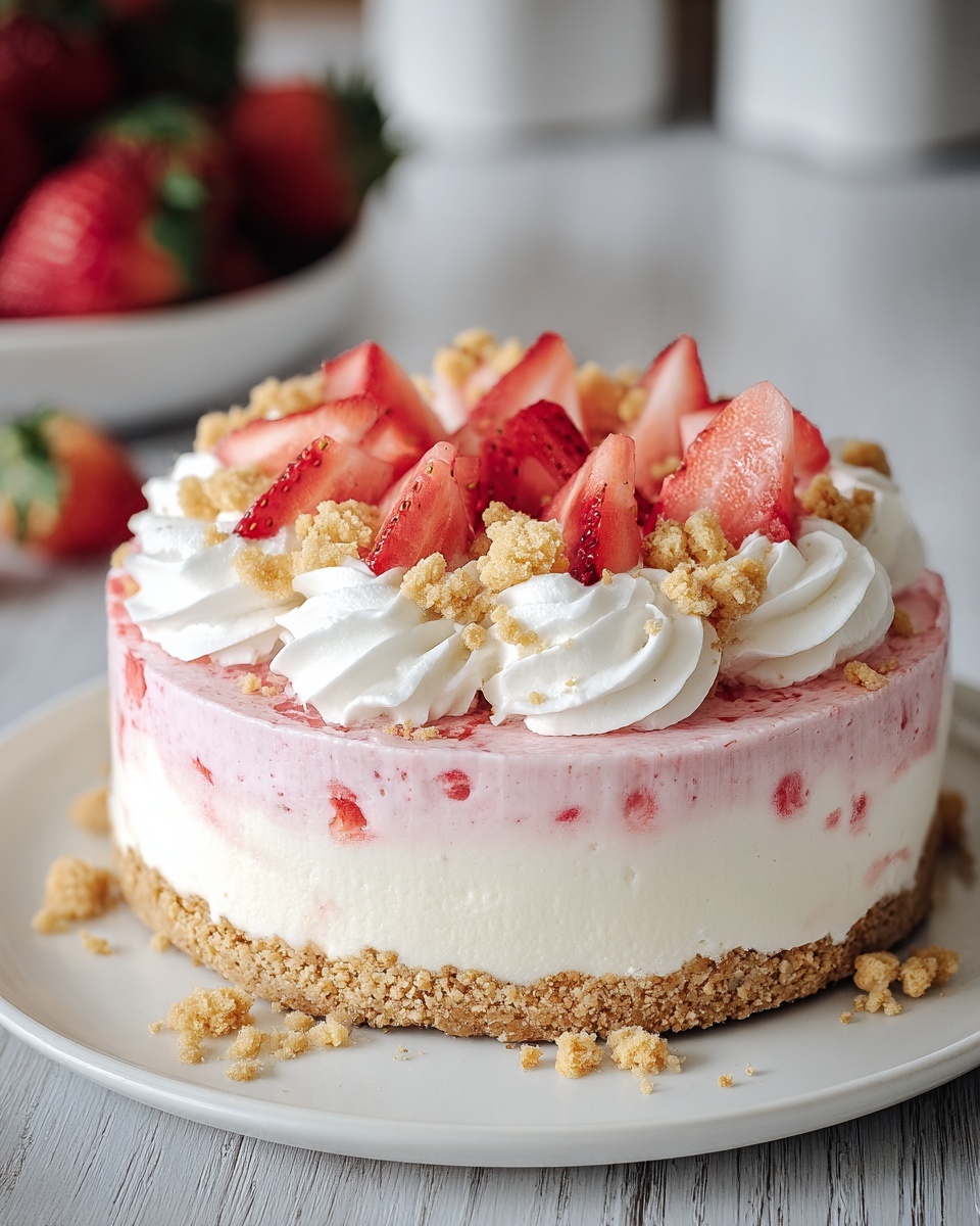 Strawberry Crunch Cheesecake Recipe - Recipe Image