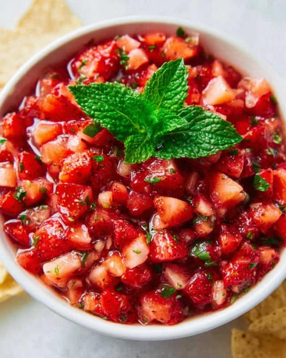 Dessert Strawberry Salsa with Cinnamon Chips Recipe - Recipe Image