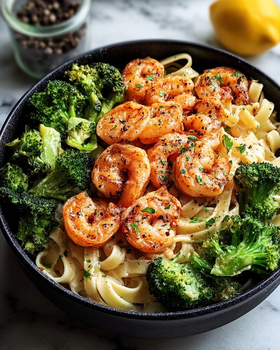 Lemon Pepper Shrimp and Broccoli Pasta Recipe - Recipe Image
