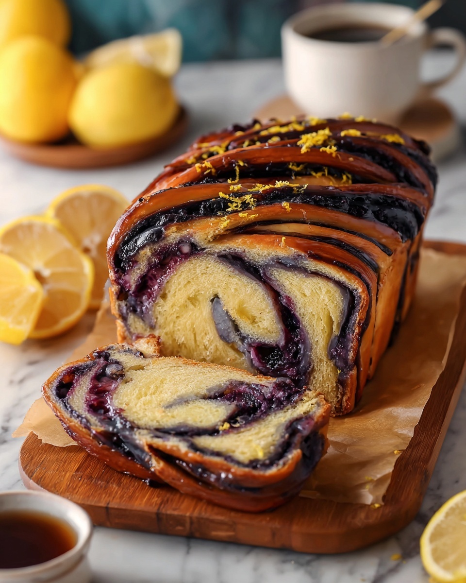 Blueberry Lemon Sourdough Babka Recipe - Recipe Image