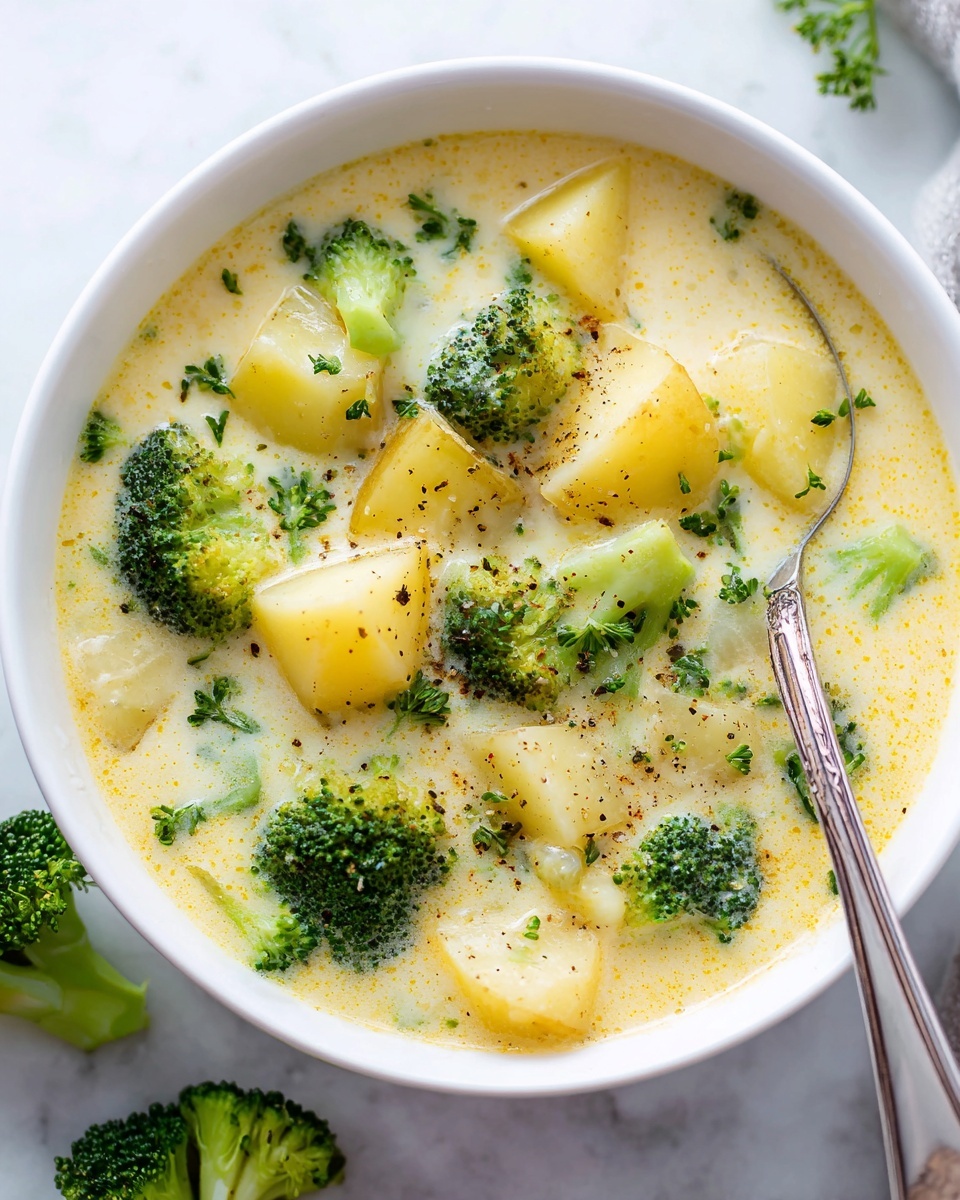 The Best Broccoli Potato Cheese Soup Recipe - Recipe Image