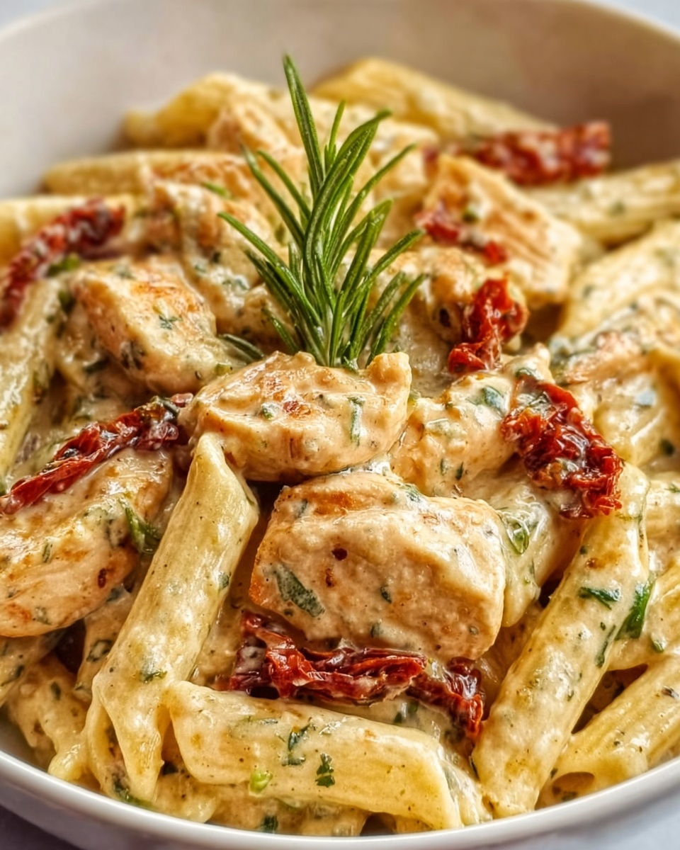 Spicy Chicken Creamy Pasta with Sun-Dried Tomatoes Recipe - Recipe Image