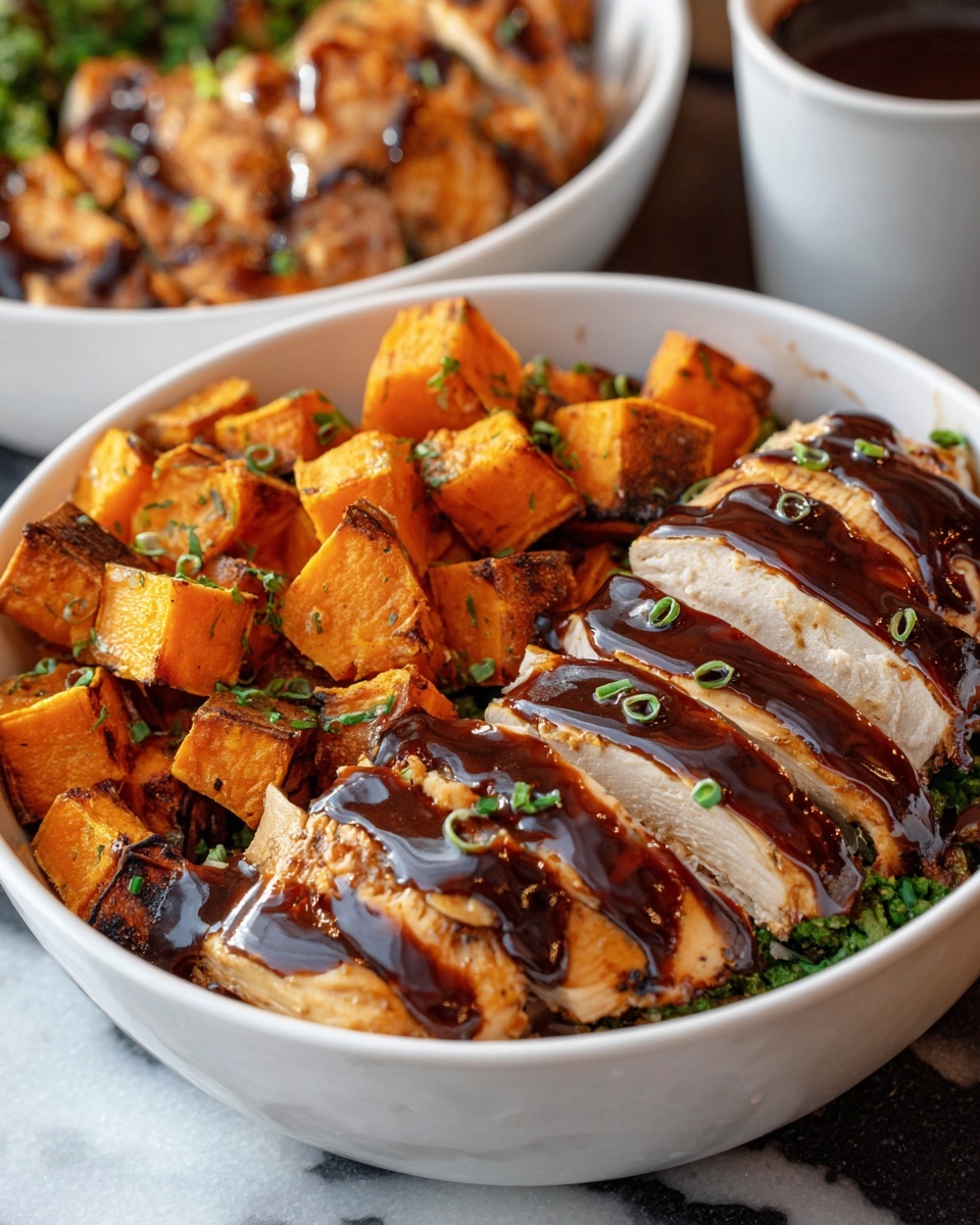 BBQ Chicken & Roasted Sweet Potato Bowls Recipe - Recipe Image