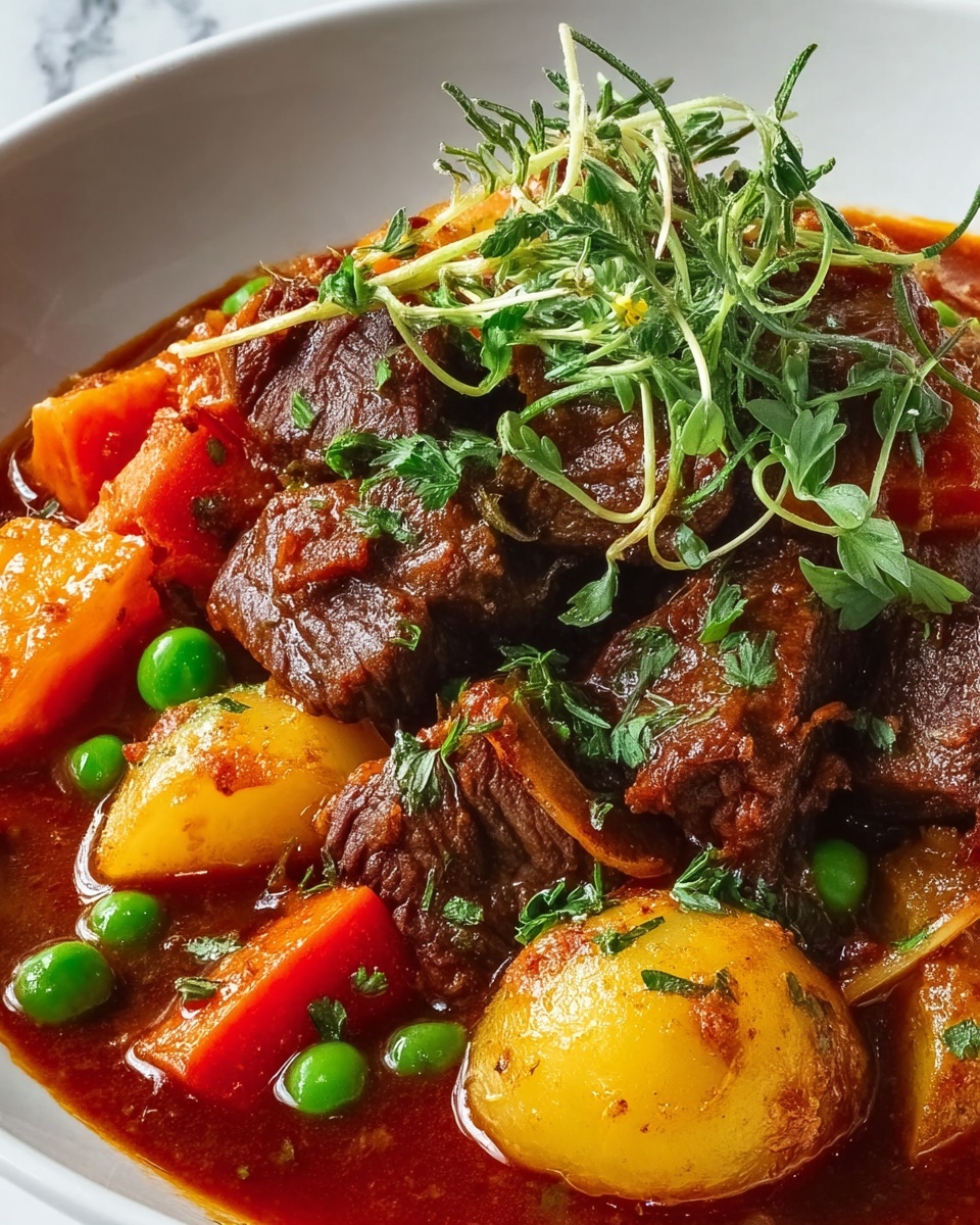 Hearty Slow-Simmered Savory Beef Stew Recipe - Recipe Image