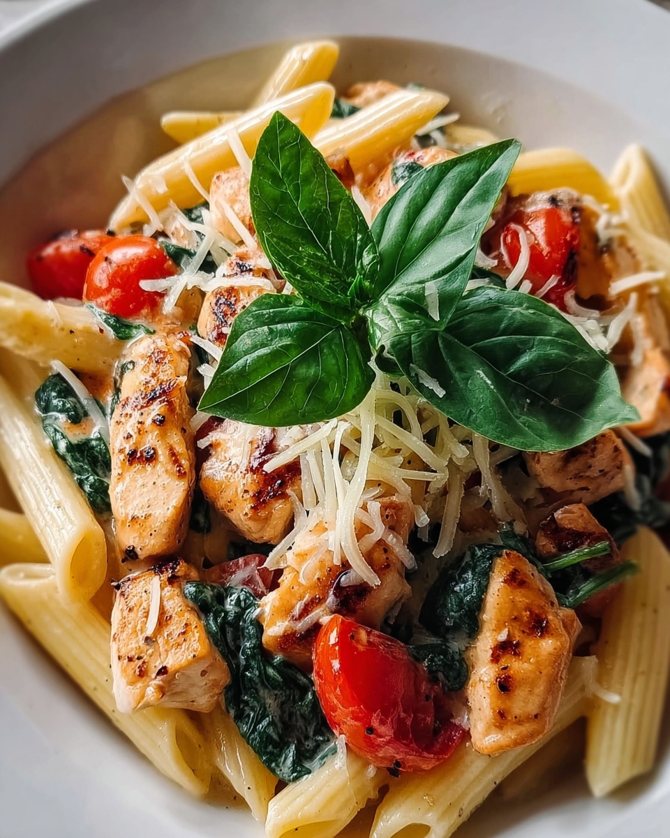 Tomato Spinach Chicken Pasta Recipe - Recipe Image