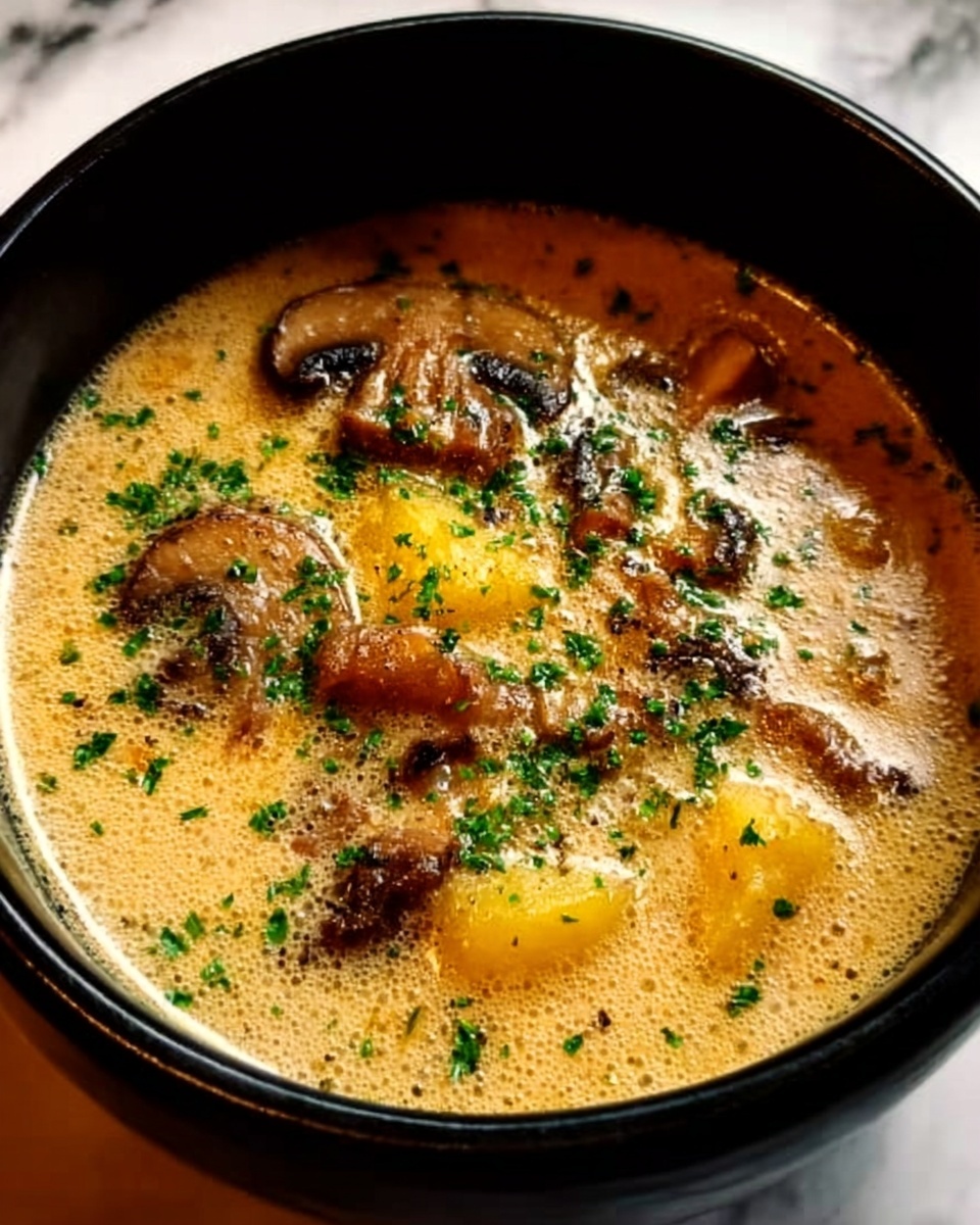 Creamy Mushroom Potato Soup Recipe - Recipe Image