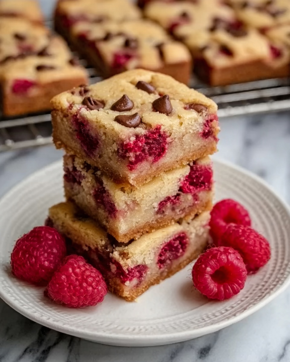 Delightful Raspberry and Chocolate Chip Cookie Bars Recipe - Recipe Image