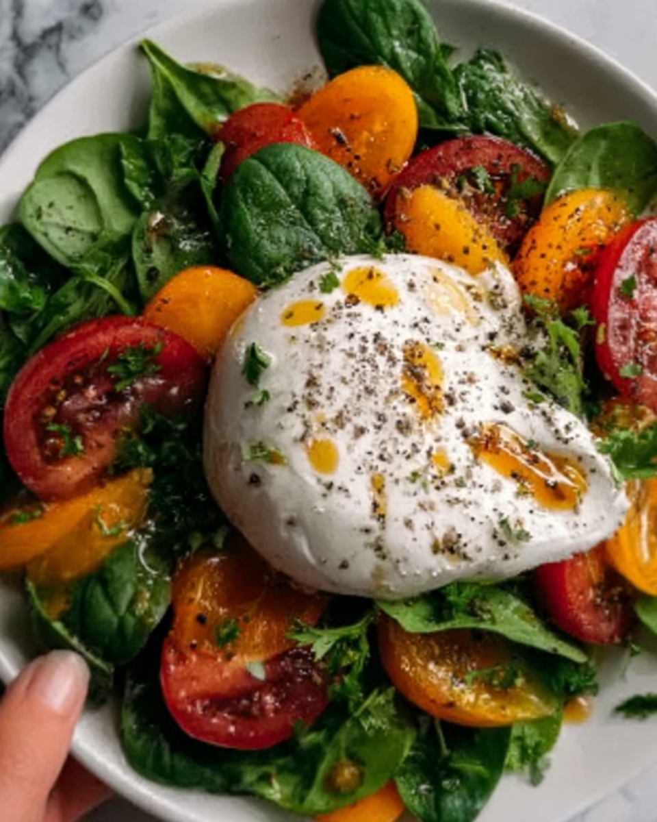 Peach Burrata Salad with Toasted Nuts and Balsamic Glaze Recipe - Recipe Image