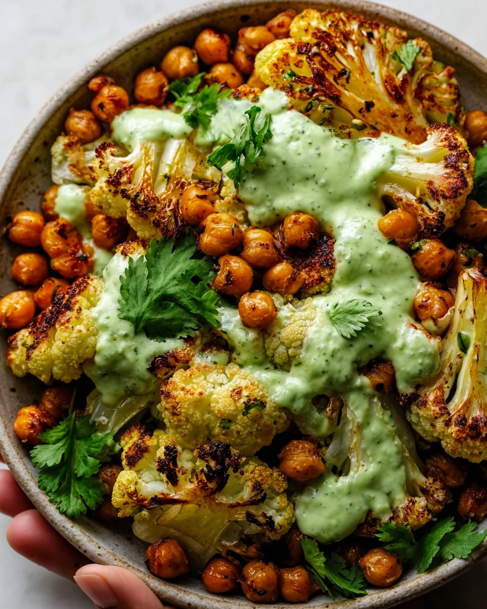 Roasted Cauliflower and Chickpeas with Herby Tahini Sauce Recipe - Recipe Image