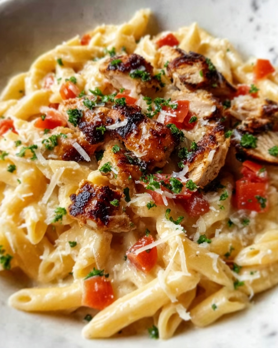 One Pot Taco Chicken Alfredo Pasta Recipe - Recipe Image