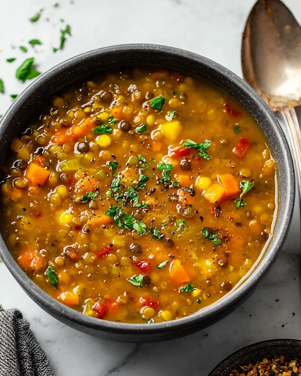 Hearty Lentil Soup with Ground Beef Recipe - Recipe Image