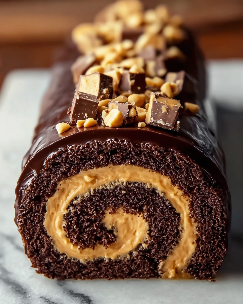 Chocolate Peanut Butter Cake Roulade Recipe - Recipe Image