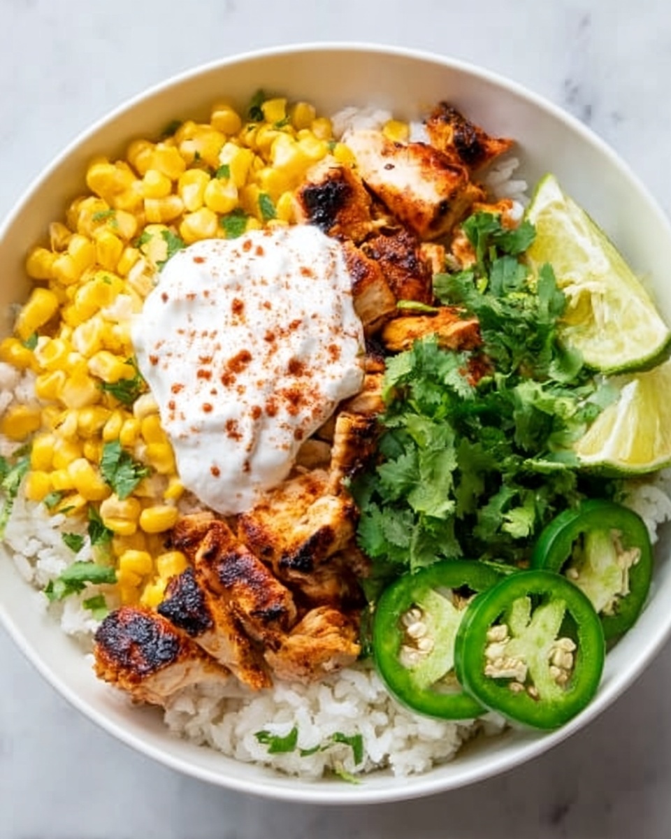 Mexican Street Corn Chicken Rice Bowl Recipe - Recipe Image