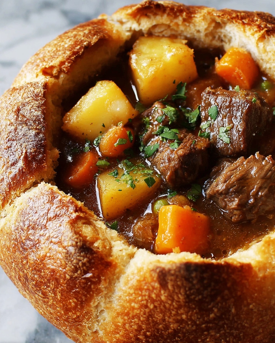 Beef Stew Bread Bowl Recipe - Recipe Image