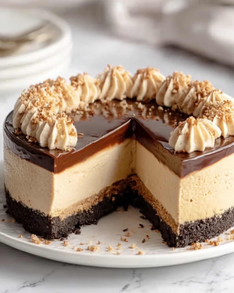 No-Bake Chocolate Peanut Butter Cheesecake Recipe - Recipe Image