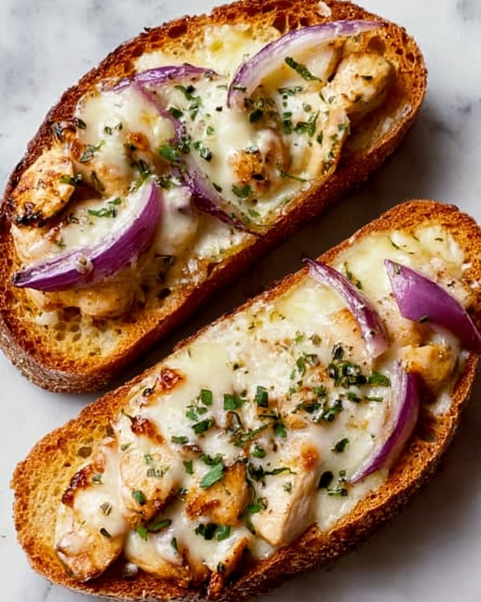 French Bread Chicken Alfredo Pizza Recipe - Recipe Image