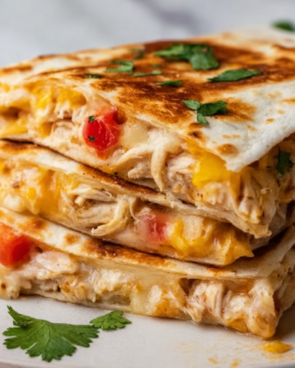 Chicken Quesadilla with Cheddar, Mozzarella, and Bell Peppers Recipe - Recipe Image