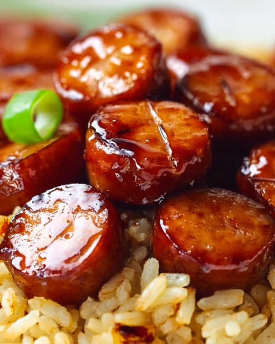 One-Pan Sweet & Tangy BBQ Sausage Rice Recipe - Recipe Image
