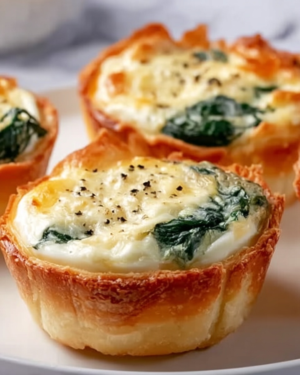 Spinach and Egg Soufflé in Crispy Potato Puff Cups Recipe - Recipe Image