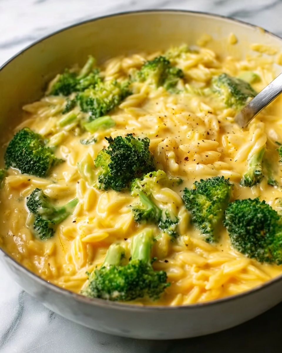 One Pot Broccoli Cheese Orzo Recipe - Recipe Image