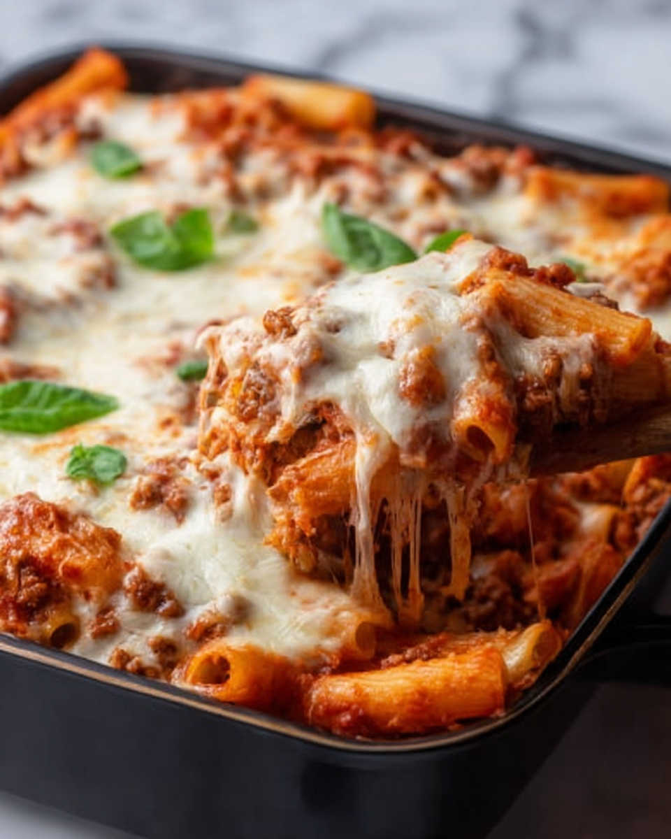 Baked Ziti with Ground Beef and Ricotta Recipe - Recipe Image