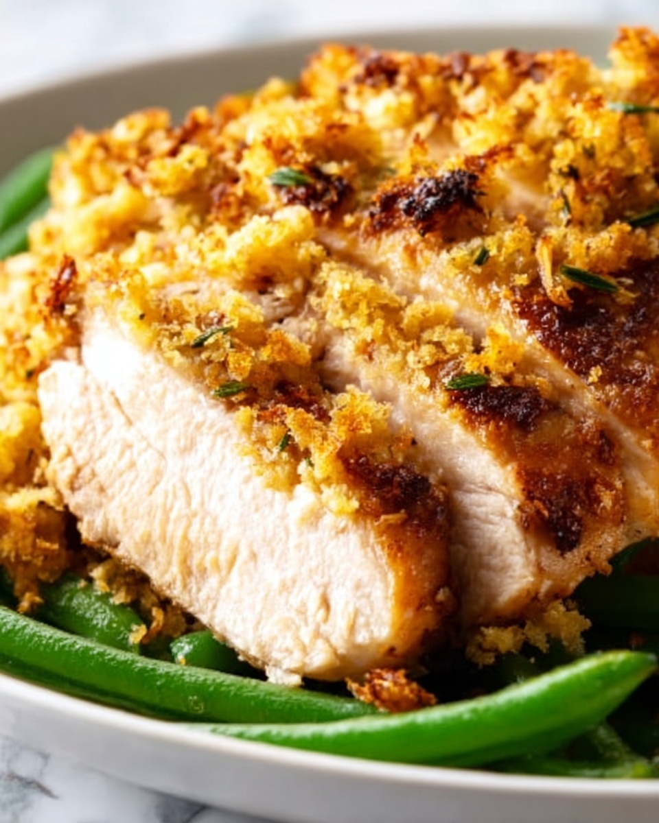 Crock Pot Chicken and Stuffing with Green Beans Recipe - Recipe Image