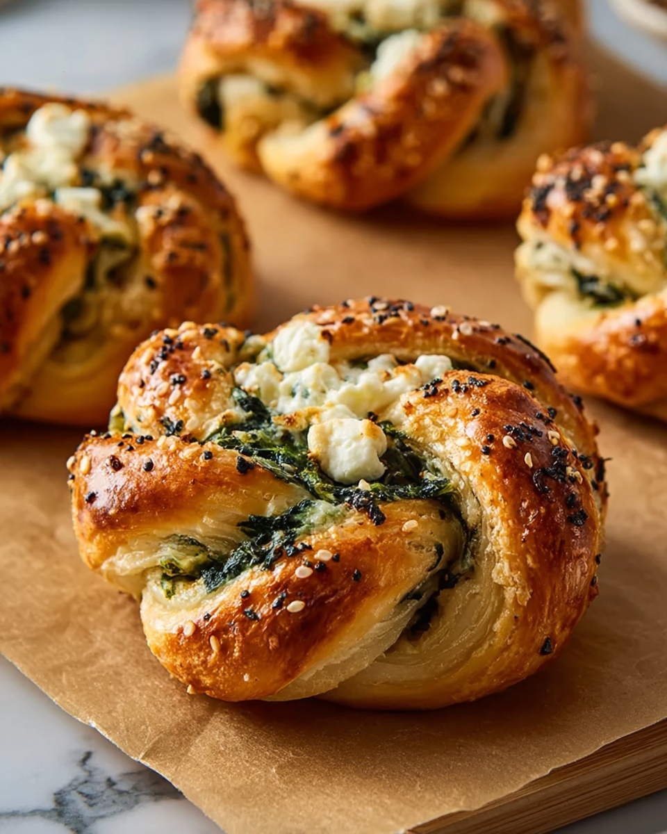 Spinach and Cheese Stuffed Twists Recipe - Recipe Image