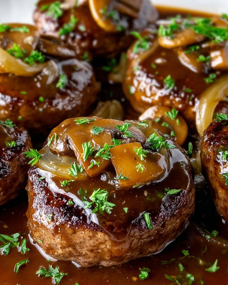 Bobby Flay’s Salisbury Steak Recipe with Mushroom Gravy Recipe - Recipe Image