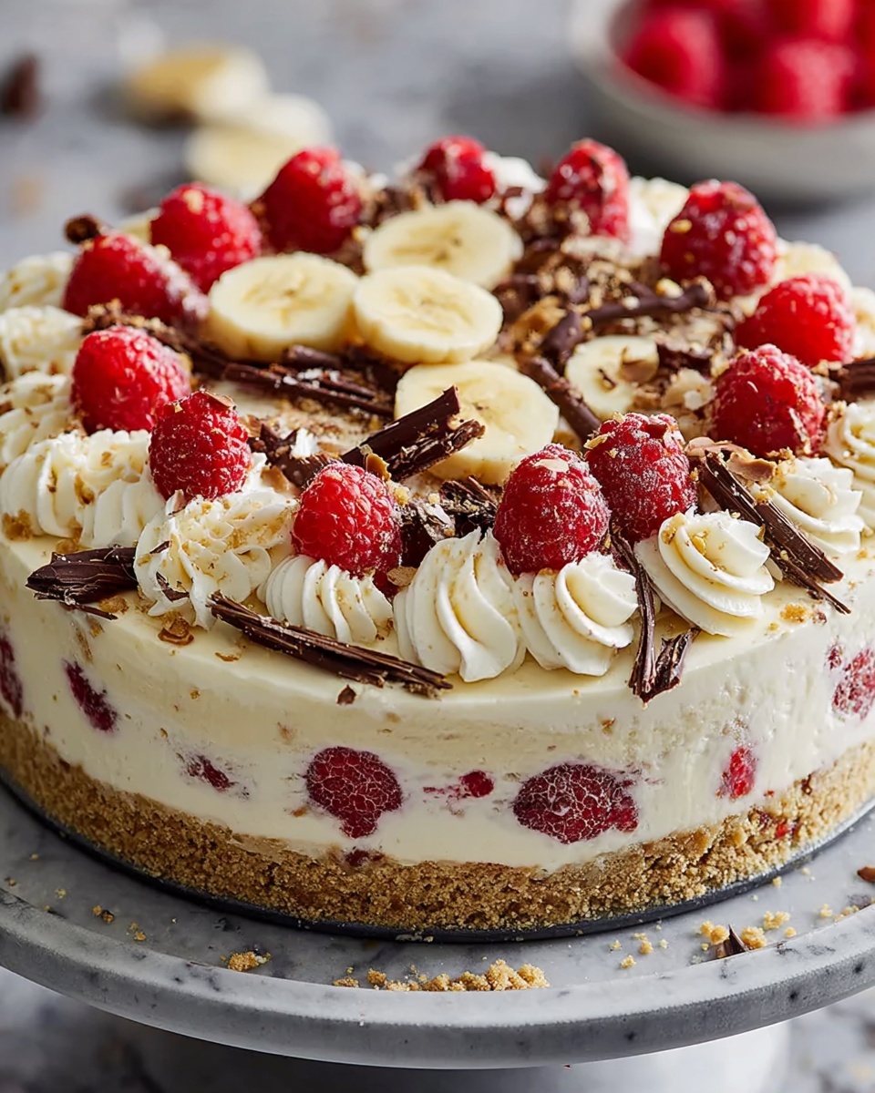 No-Bake Banana Split Cheesecake Recipe - Recipe Image