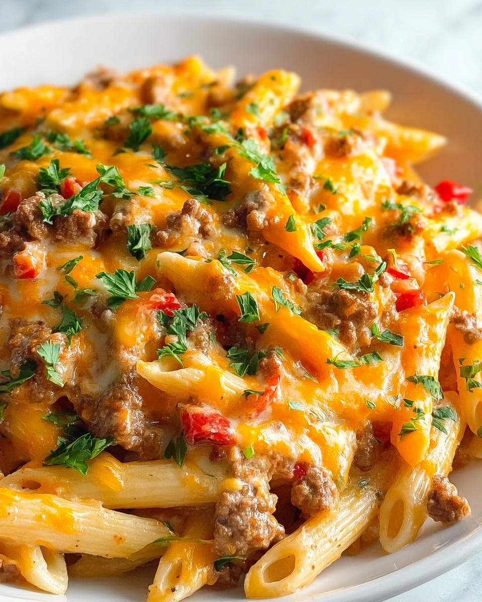 Creamy Rotel Pasta with Ground Beef Recipe - Recipe Image