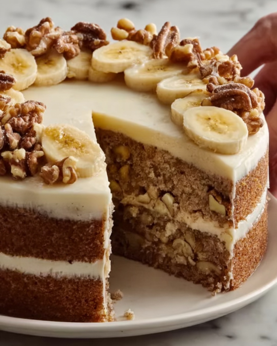 Heavenly Banana Walnut Cream Cake Recipe - Recipe Image