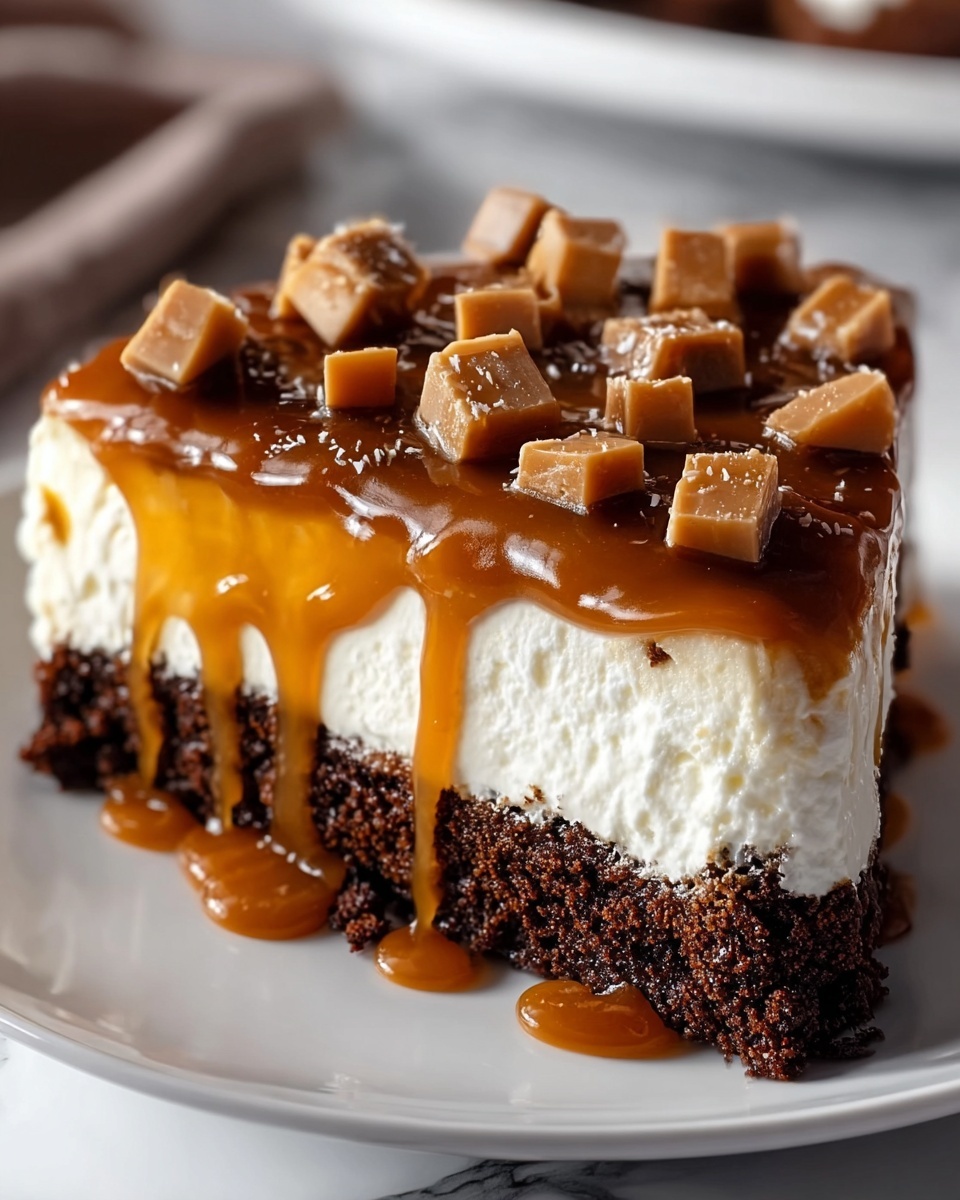 Butterfinger Candy Bar Poke Cake Recipe - Recipe Image