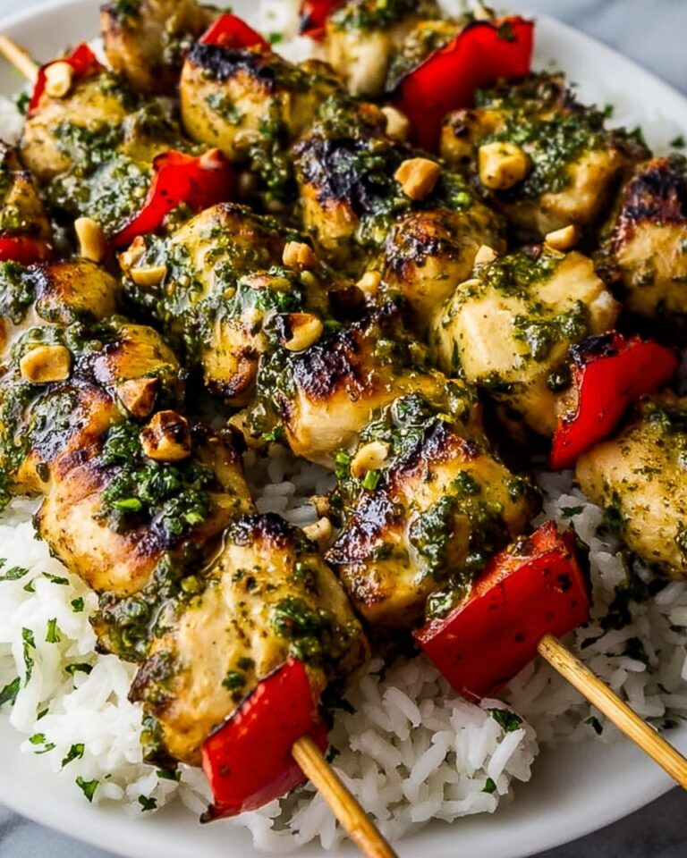 Thai Spicy Basil Chicken Skewers with Cashew Sauce and Gremolata Topping Recipe