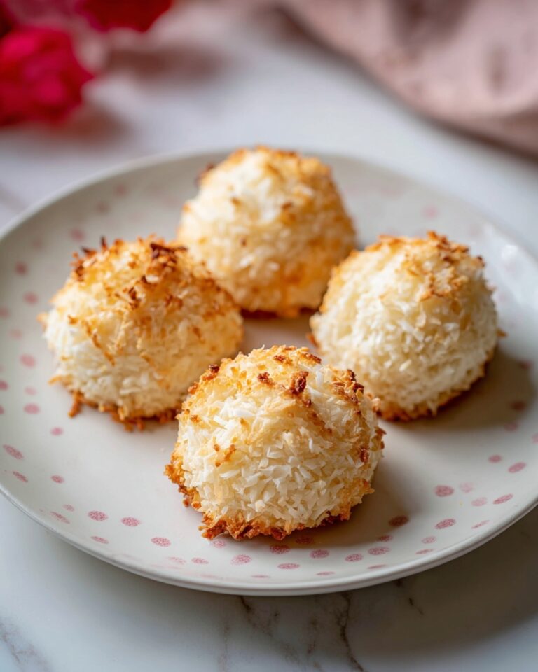 Chocolate-Dipped Coconut Macaroons with Heart-Shaped Sprinkles Recipe