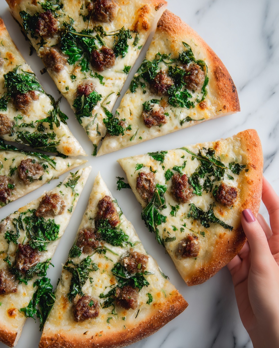 Turkey Sausage and Broccoli Rabe Pizza Recipe - Recipe Image