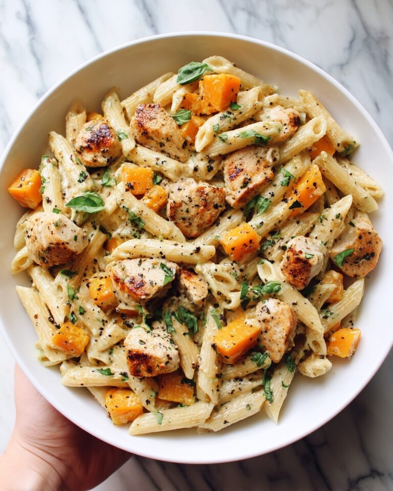 Butternut Squash Pasta with Creamy Nutmeg Sauce Recipe