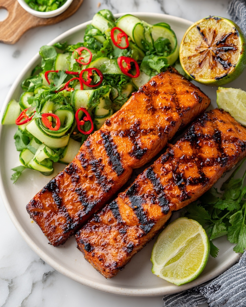 Soy Salmon Steak with Sambal Salad Recipe - Recipe Image