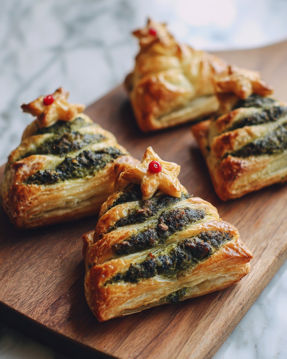 Puff Pastry Pesto Christmas Trees Recipe - Recipe Image