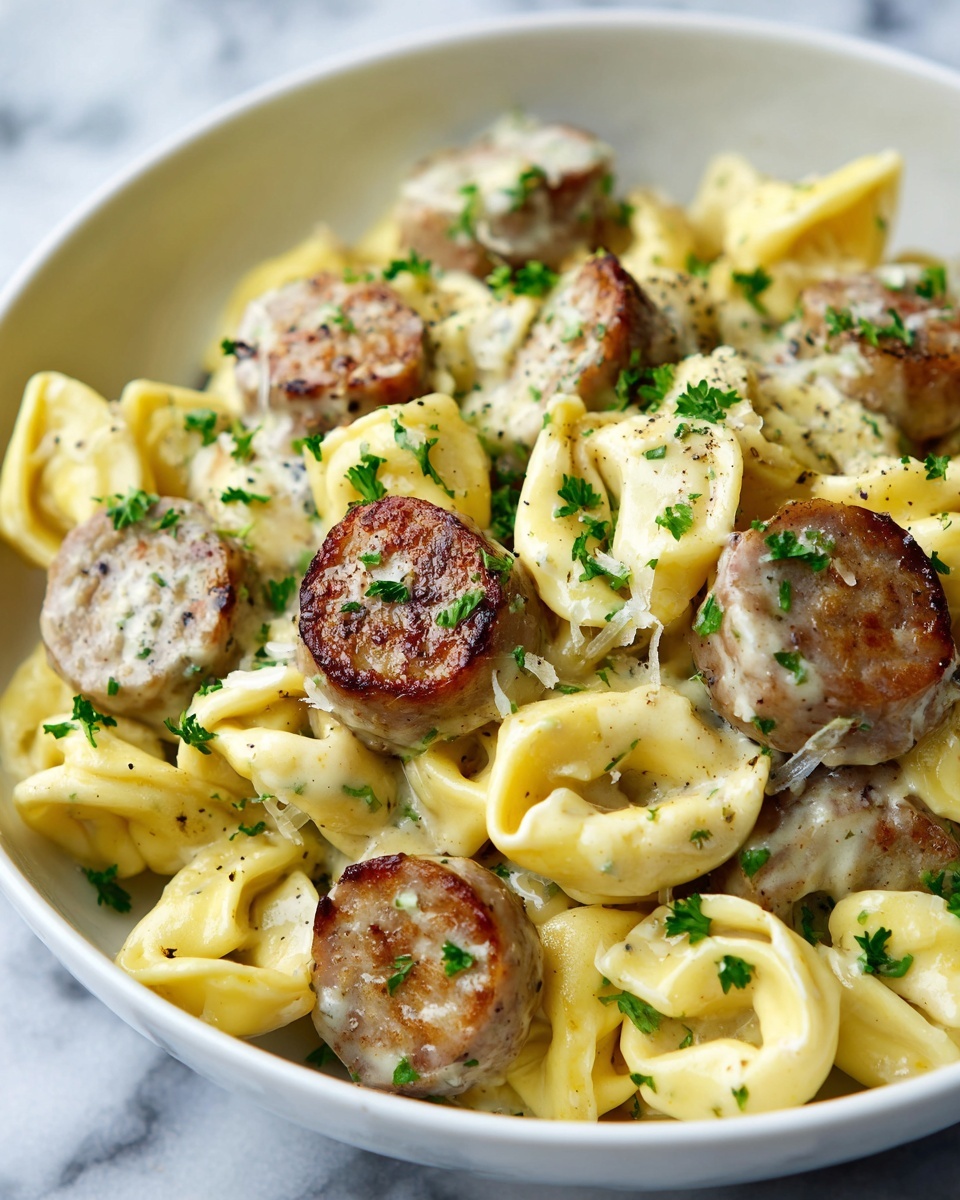 Sausage Tortellini Alfredo Recipe - Recipe Image