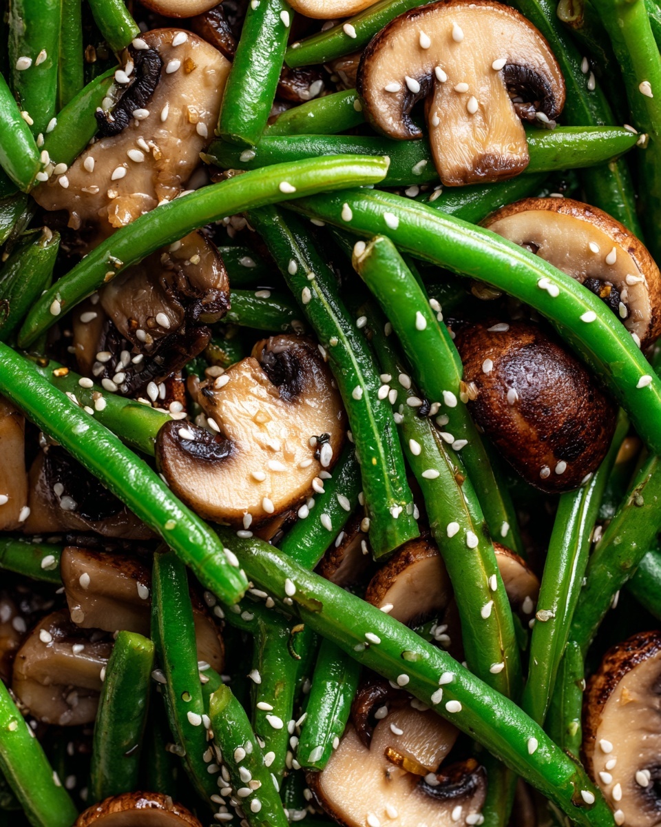 Teriyaki Green Beans with Mushrooms and Shallots Recipe - Recipe Image