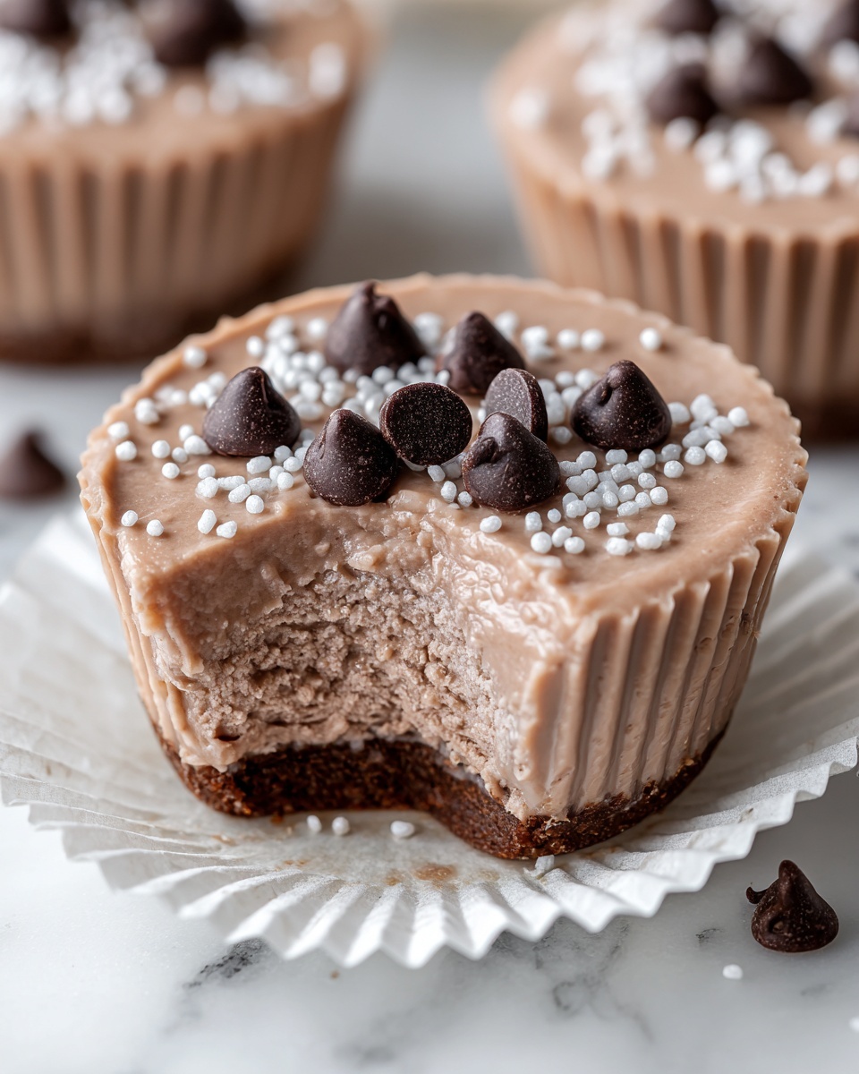 Protein Cookie Dough Chocolate Yogurt Cookies (No Bake + Plant Based!) Recipe - Recipe Image