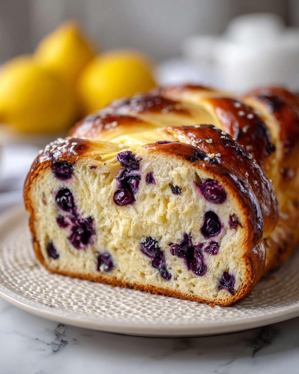 Lemon Blueberry Cream Cheese Sourdough Bread Recipe - Recipe Image