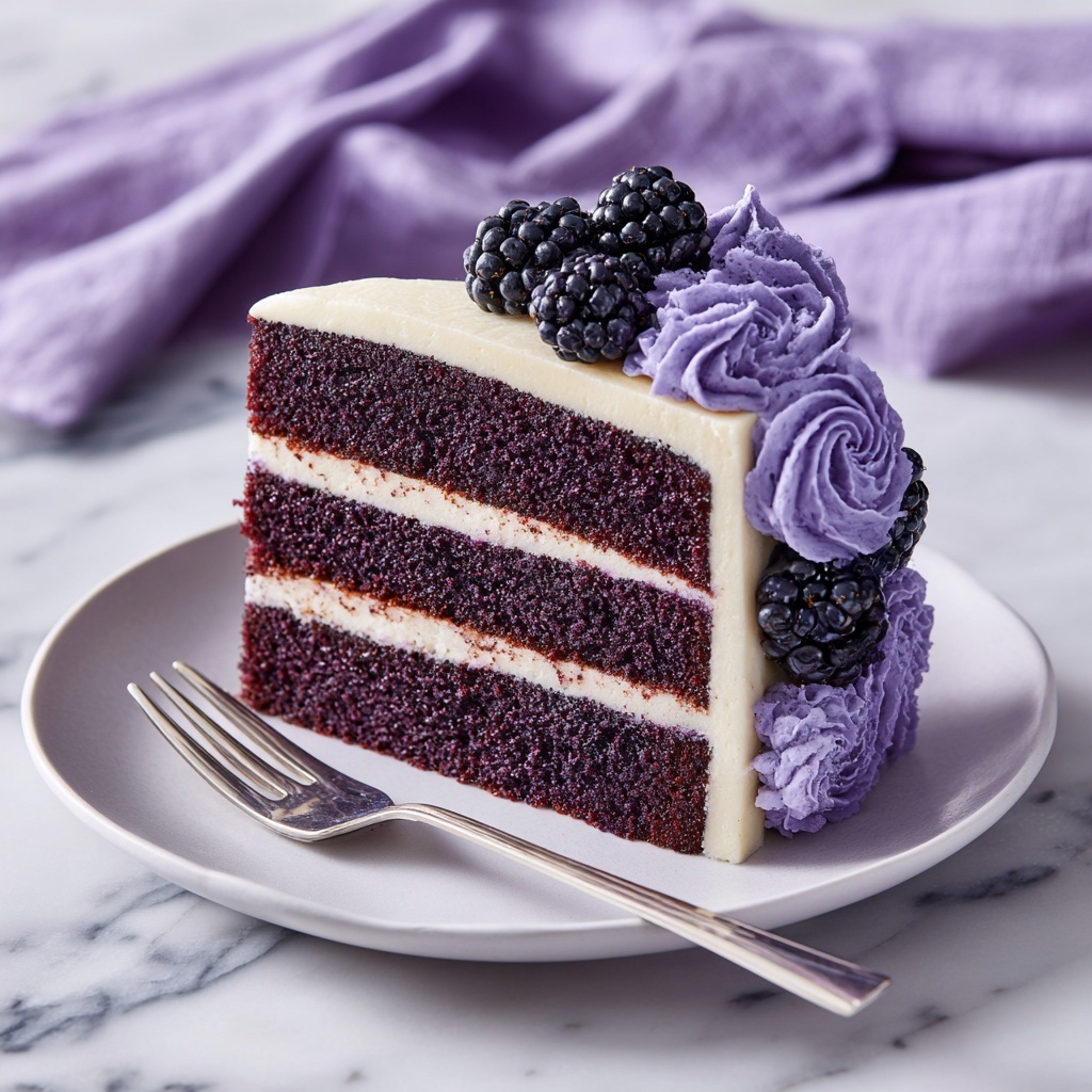 Purple Velvet Cake with White Chocolate Cream Cheese Frosting Recipe - Recipe Image
