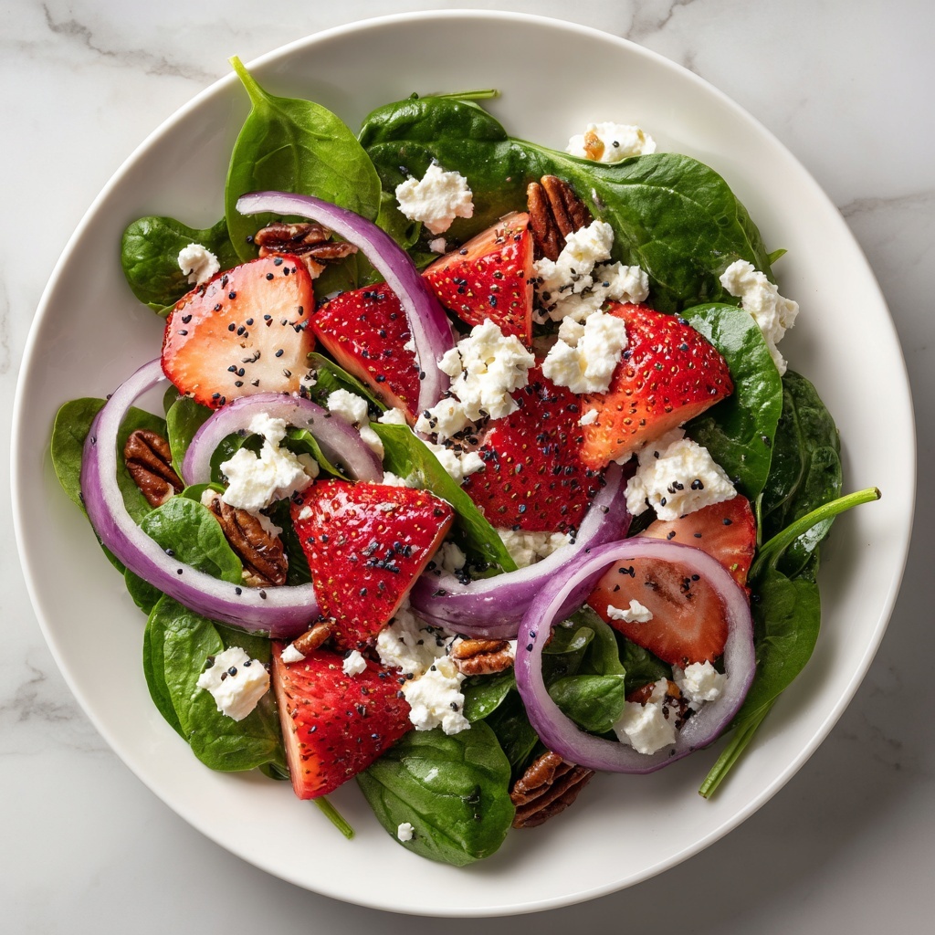 Strawberry Spinach Salad with Bacon, Candied Pecans, and Feta Recipe - Recipe Image