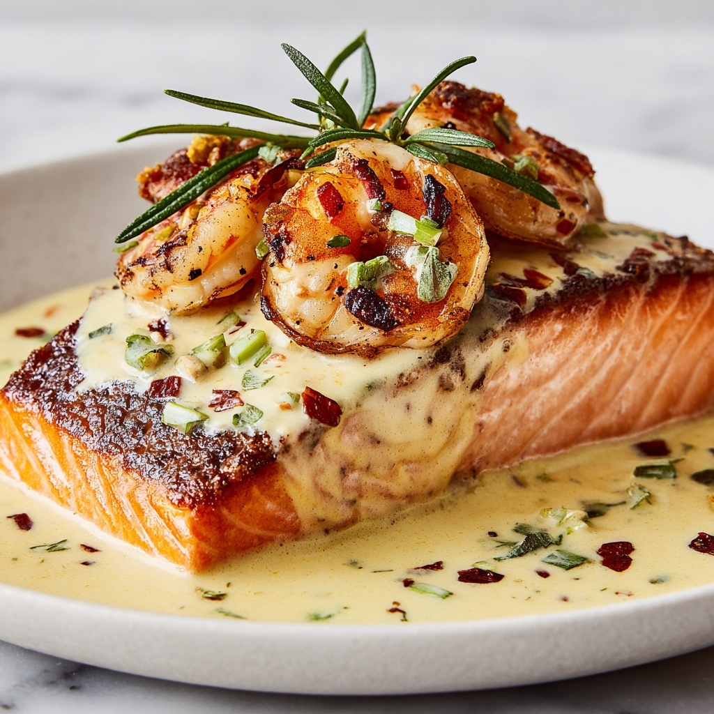 Crab and Shrimp Stuffed Salmon: A Decadent Dinner Recipe - Recipe Image