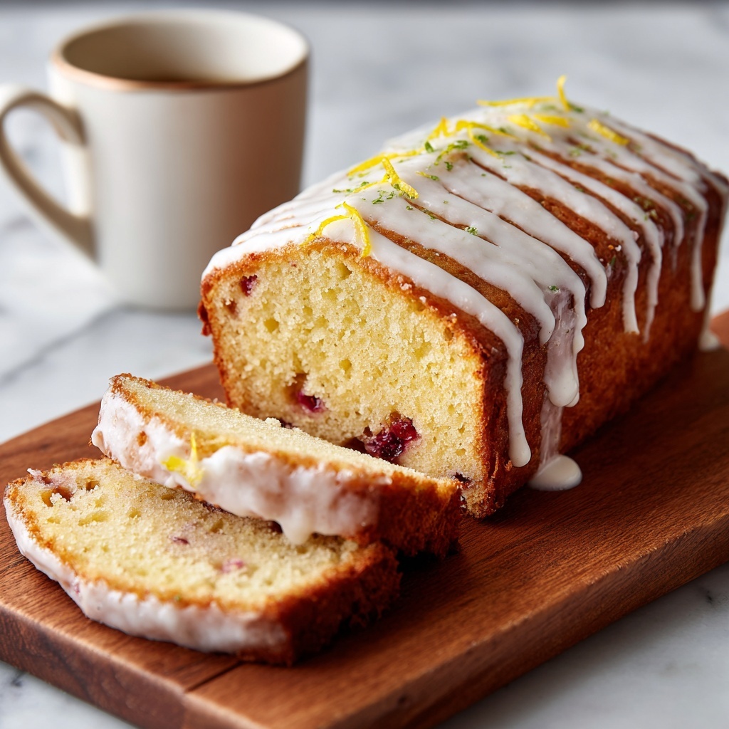 Lemon Rhubarb Loaf With Glaze Recipe - Recipe Image